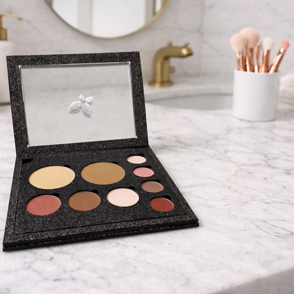 Versatile Makeup Palette with Neutral and Warm Shades